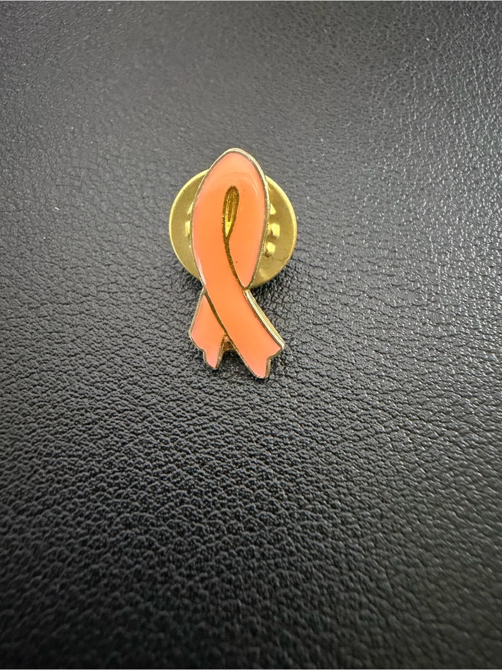 Pink Awareness Ribbon Enamel Lapel Pin with Gold Back